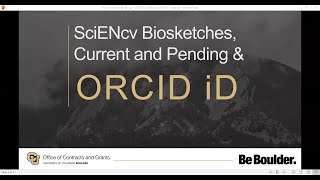 ORCID sciENcv Webinar