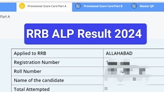 Railway RRB ALP Result 2024 Cut Off Marks, Merit List