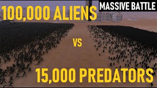 ALIEN vs PREDATOR Fight Scene (100000 vs 15000 Battle) UEBS