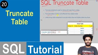 #20 Truncate Table Statement in SQL | SQL Tutorial