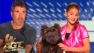 13-Year-Old Romanian Girl Ventriloquist Makes a PROMISE to Simon Cowell on AGT All-Stars 2023