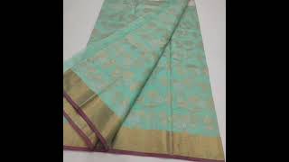 #DM9502945673 Latest chenderi katan silk sarees ..