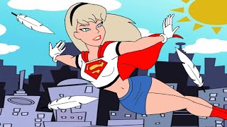 Supergirl Bellybutton Tickle Animation