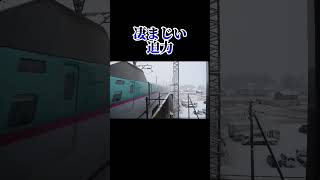 【速すぎる！】東北新幹線雪の中を駆け抜ける！ #新幹線 #鉄道 #jr東日本 #東北新幹線 #train #電車 #こまち号 #はやぶさ