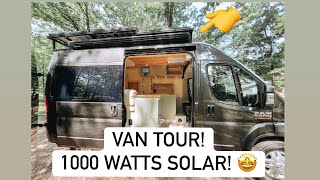 VAN TOUR with SMART SYSTEM | Beautiful Modern Promaster Camper Van for OFF-GRID VANLIFE | TINY HOME