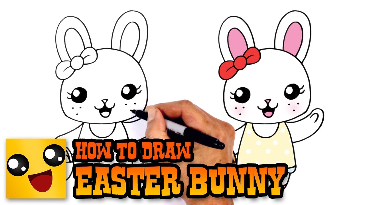Draw Easter Bunny Art Tutorial Youtube