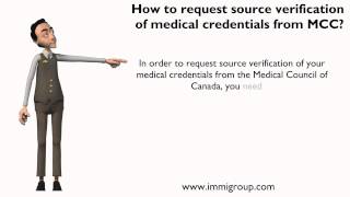 How to request source verification of medical credentials from MCC?