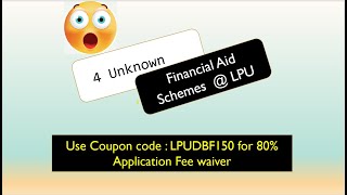 Shocking... Unkown facts of Financial Aid Schemes at LPU. Hurry up to Apply for LPUNEST for Phase-3.