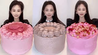 Asmr🍰Eating Raspberry Melaleuca 🍰 (Soft And Waxy Sound) 크림丨먹방丨Mukbang丨Satisfying丨Eatings