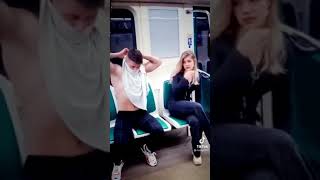 Shemkess subway prank VIDEO funny American bodybuilder reaction tiktok meme #shorts