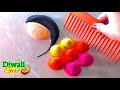 Happy Diwali Girl Holding diya 🪔✨ rangoli using COMB | Happy Diwali rangoli | Lakshmi pujan rangoli