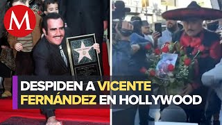 Con flores, licor y selfies, fans despiden a Vicente Fernández en Hollywood