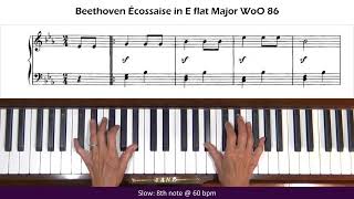 Beethoven Ecossaise in E-flat Major WoO 86 Piano Tutorial