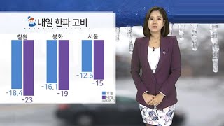 [날씨] 최강한파 내일 아침 고비…철원 -23도ㆍ서울 -15도 / 연합뉴스TV (YonhapnewsTV)