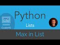 CodeHS Python - Lists - Max in List
