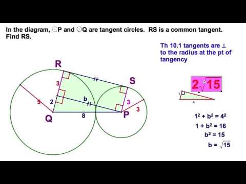 Tangents - 3 Problems Including Common Internal Tangent And Common ...