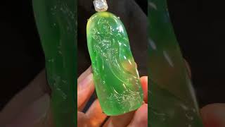 高冰种木那至尊满绿翡翠观音#jade #玉石 #缅甸翡翠 #收藏品 #珠宝 #佛心 #创意 #佛心