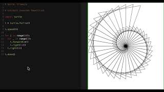 Spiral Triangle in Python Turtle #art #fun #graphics #coding #python #turtle