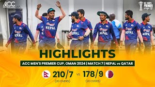 ACC Men's Premier Cup | Nepal vs Qatar | Highlights