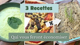 3 recettes végétales et économiques: Terrine de lentilles, Pizza wrap & Gaspacho de courgettes