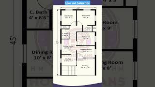 20'x45' House Plan