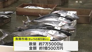 「１年間、豊富に水揚げされれば」鹿児島市の中央卸売市場で初競り　量、金額とも前年下回る (25/01/05 19:10)