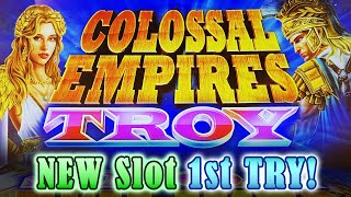 NEW Colossal Empires Troy Slot - First Attempt, Live Play and Bonus at the Rio in Las Vegas!