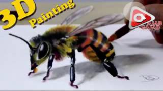 Trick Art on Paper, Painting 3D Bee