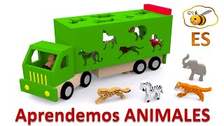 Los animales salvajes para niños. Dibujos animados educativos en español. Learn Spanish