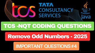 Remove Odd Numbers from an Array | Most Asked Java DSA Question | TCS NQT & Interview Prep