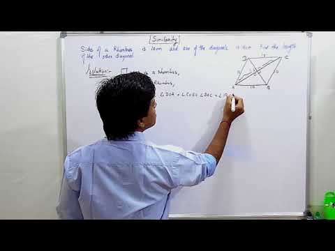66: Similarity: Sides of a rhombus is 10 cm and one of the diagonals is 16 cm.... 66: Similarity: Sides of a rhombus is 10 cm and one of the diagonals is 16 cm....