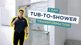 We Turned a Tub Into a Walk-In Shower in Just ONE DAY!
