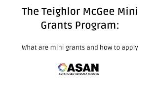 Introducing the Teighlor McGee Grassroots Mini Grants Webinar