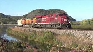 a day of railfanning on the BNSF and CP 260 along the Mississippi River with fall colors