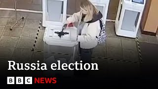 Russia election: protesters attack polling stations in defiance of President Putin | BBC News