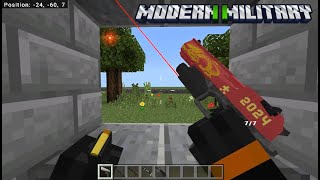 Modern Military II  Add-on V1.45.3 Test,Showcase guns and skins [Best Guns Add-ons for Minecraft Pe]