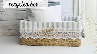 DIY CAJA ORGANIZADORA CON MATERIAL RECICLADO /DIY Fabric-wrapped storage Bins