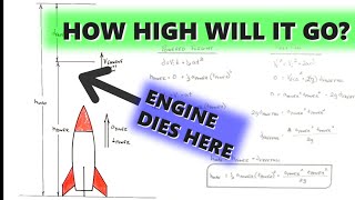 Calculate Maximum Height of a Rocket After the Engine Stops | Kinematics