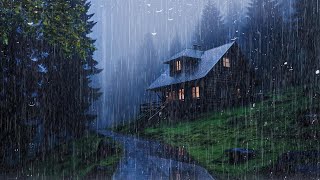HEAVY RAIN on Roof for Deep Sleep & Insomnia Relief | Night Thunderstorm for Insomnia, Study, ASMR