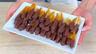 SCORZETTE DI ARANCE CANDITE RICOPERTE DI CIOCCOLATO: come farle in casa 😋