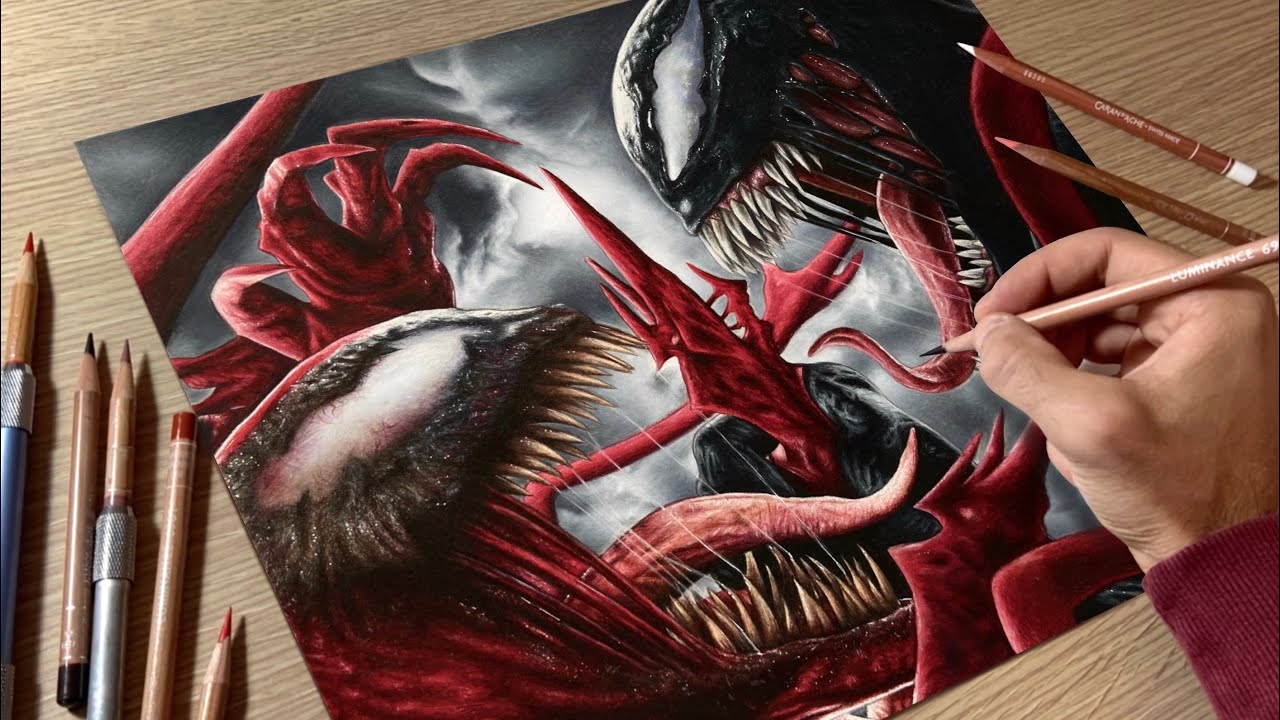 Venom Vs Carnage Drawing Venom Vs Carnage Veve Collectibles