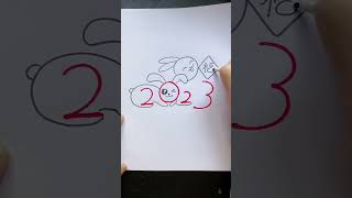 2023画小兔子兔年简笔画 零基础学画画 一学就会系列 祝大家2023年兔年大吉 小兔子简笔画 #Shorts #vetranh #china