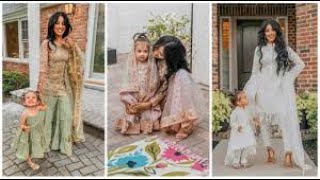 beautiful and stylish mother daughter  👧 matching outfits 👗