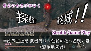 【SEKIRO 隻狼】#45 ステルスプレイ NG+5 天守上階 武者侍り〜白蛇の社〜名残り墓（忍軍襲来後）