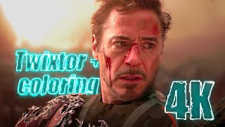 Tony Stark (Iron Man) Infinity War 4K Twixtor Scenepack with Coloring for edits MEGA