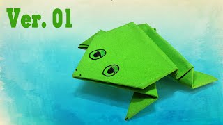 Kids easy origami - How to make a jumping frog ver.1