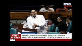 Andaya, Diokno in heated exchange on 2019 proposed budget during “question hour” in HOR