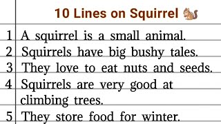 10 Lines on squirrel 🐿️ | Eassy on squirrels in English