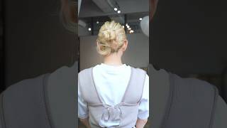 【１分アレンジ】お団子2つのロープ編みを使ったまとめ髪#簡単アレンジ #セルフアレンジ #hairstyle #hair #ミディアムヘア #髪型 #まとめ髪 #大人カジュアル #大人かわいい