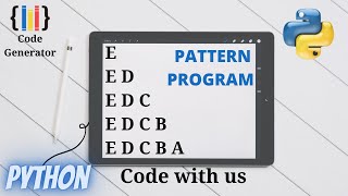 Pattern Code in Python | Python for Beginners | Code Generator | CG.